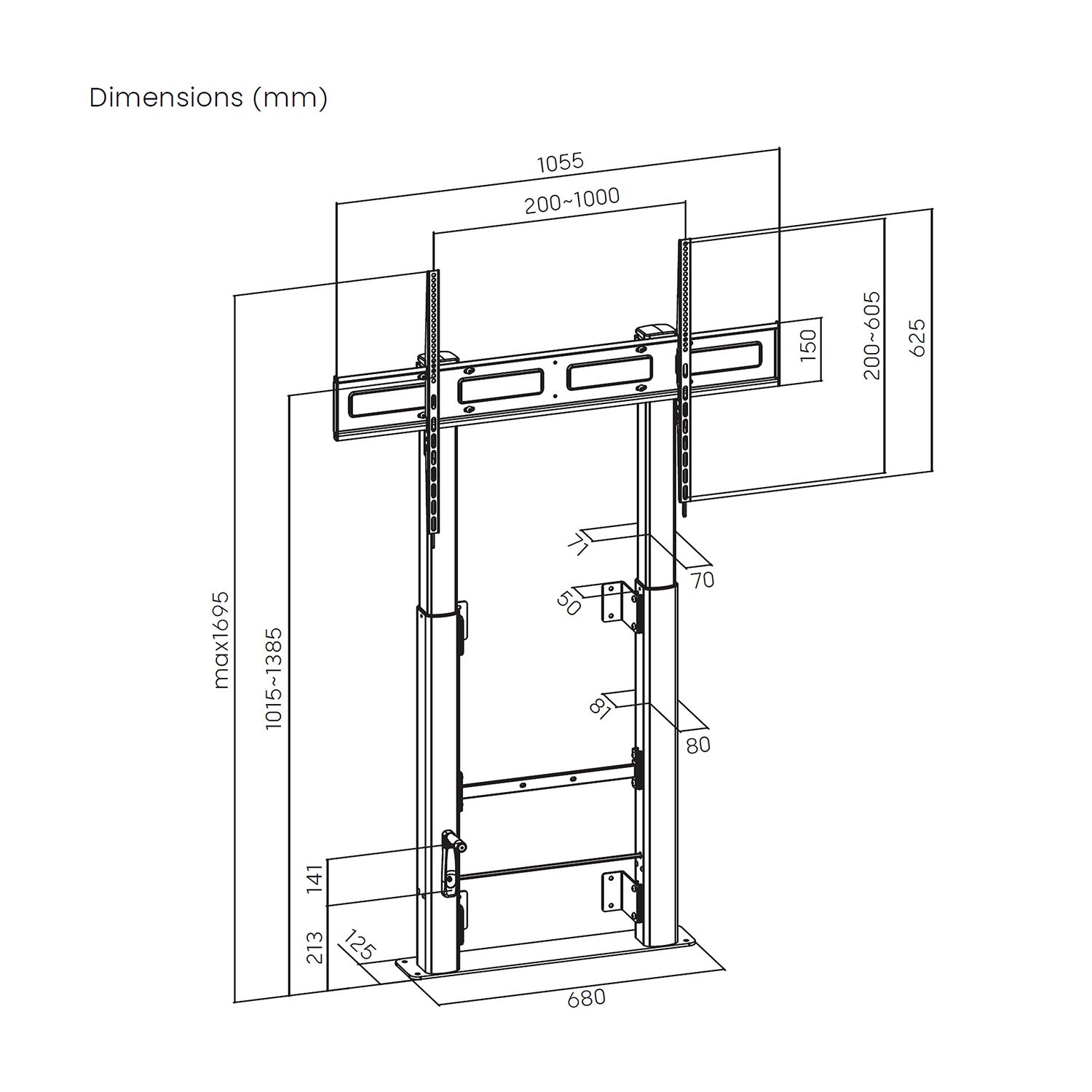 FWF100E-351 - Soporte AISENS Pared/Suelo 60
