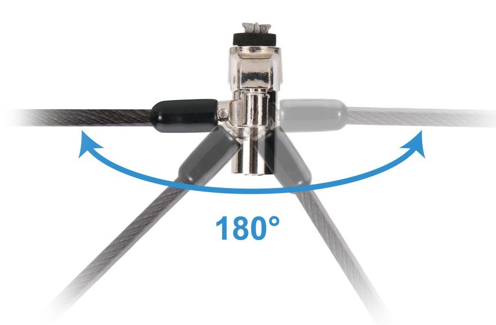 CUSTODIO02BNM - Cable de Seguridad Conceptronic CUSTODIO02BNM Nano Slot con Llave Compatible Llave Maestra. Cable de 4.5mm Negro (CUSTODIO02BNM)
