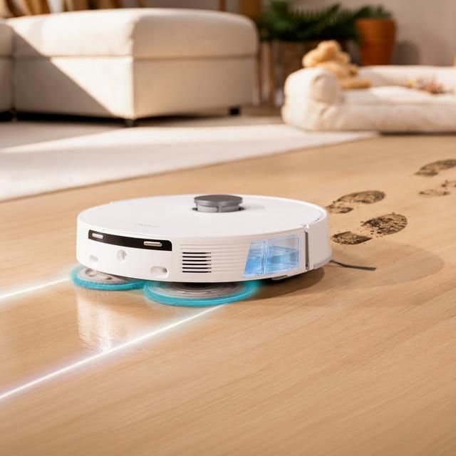 A01_EU01_136638 - Robot Aspirador Cecotec Conga Q200 y friegasuelos con mopas giratorias elevables. Mopa derecha extensible 55 mm. 25000 Pa y detecci�n avanzada de obst�culos. Limpieza en la base autom�tica con secado con aire caliente. (A01_EU01_136638)