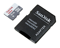 SDSQUNS-016G-GN3MA - Memoria flash Sandisk Ultra MicroSDHC 16GB UHS-I + SD Adapter    Clase 10  