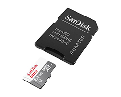 SDSQUNS-064G-GN3MA - Memoria flash Sandisk Ultra MicroSDXC 64GB UHS-I + SD Adapter    Clase 10  