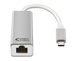 10.03.0402 - Adaptador Nanocable USB-C a RJ45 15cm Plata (10.03.0402)