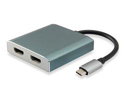 EQ133464 - Adaptador EQUIP USB-C/M a 2x HDMI/H 15cm Plata (EQ133464)