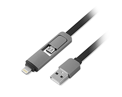 1IFEPA2IN1FLAT - Adaptador 1LIFE USB-A/M a mUSB-A/M Negro/Gris (1IFEPA2IN1FLAT)