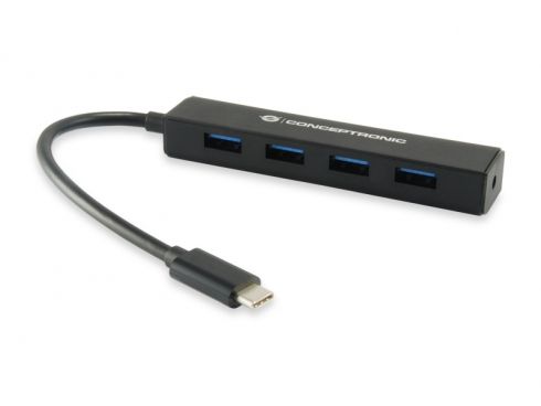 CTC4USB3 - Hub CONCEPTRONIC USB-C 3.1 a 4xUSB-A 3.0 Negro (CTC4USB3)
