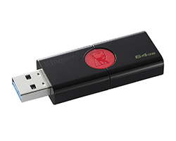 DT106/64GB - Unidad flash USB Kingston Technology DataTraveler 106 unidad  USB 64 GB 3.0 (3.1 Gen 1) Conector USB Tipo A Negro, Rojo