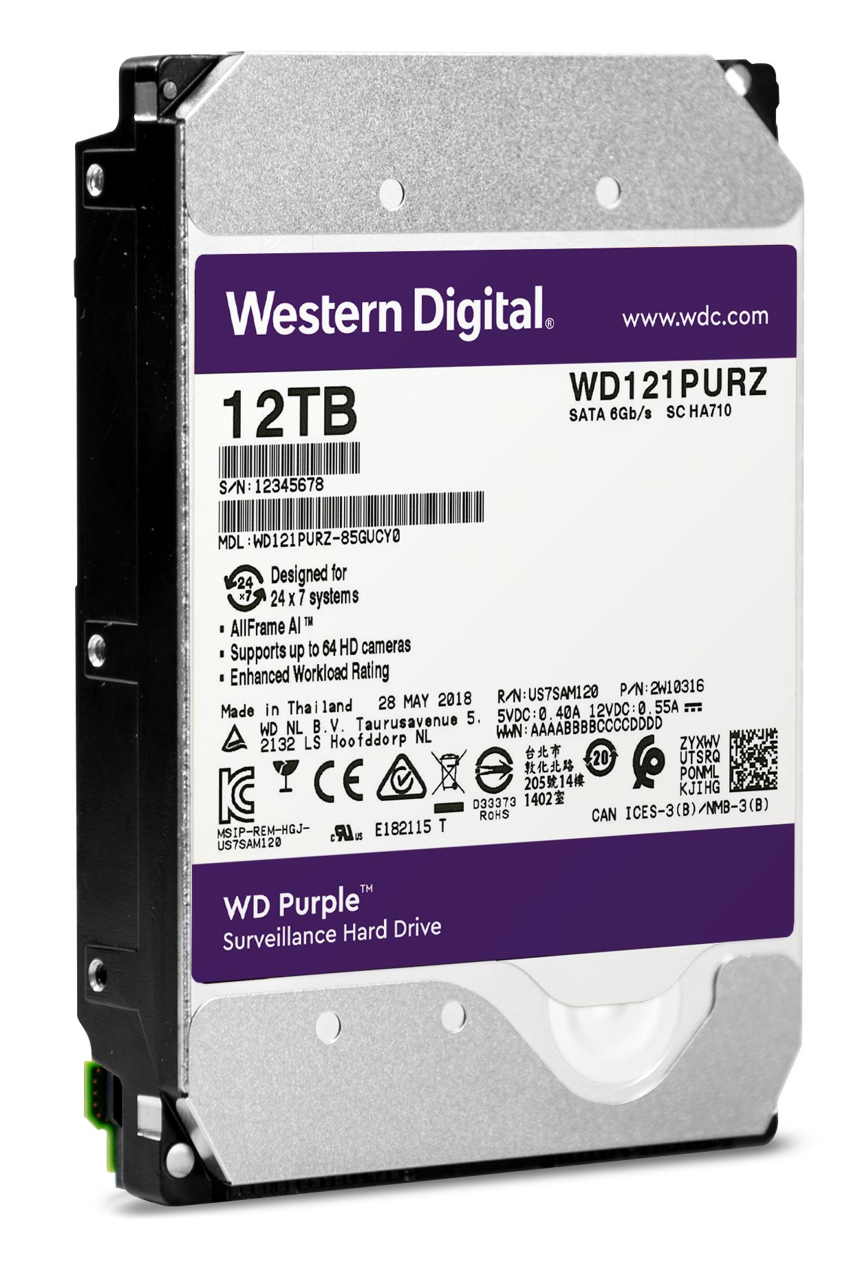 WD121PURZ - Disco WD Purple 3.5