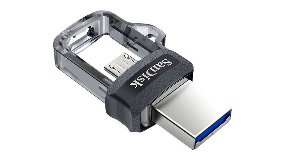 SDDD3-064G-G46 - SanDisk Ultra Dual Drive 64Gb mUSB USB-A 3.0 Lectura 150 Mb/s Negro/Plata/Transparente (SDDD3-064G-G46)