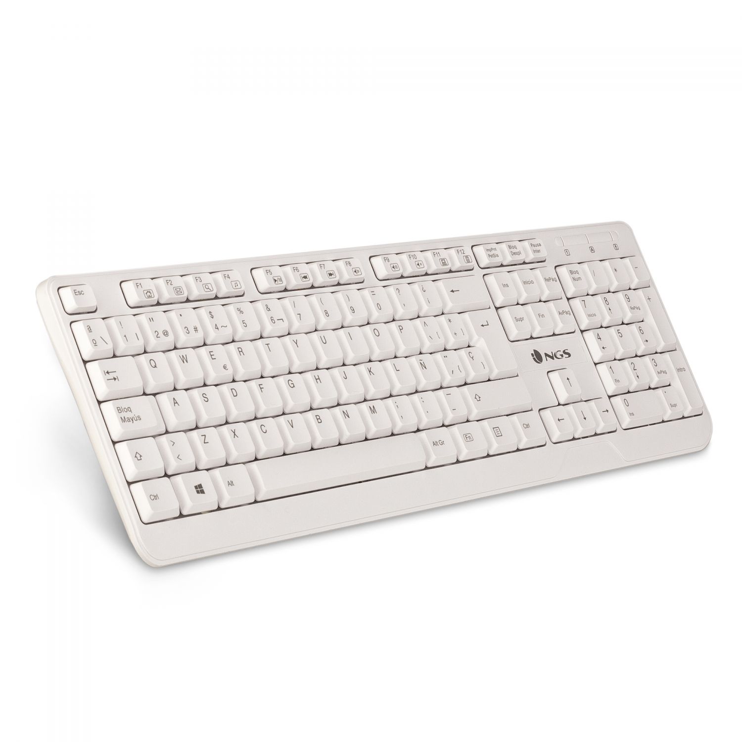 SPIKE - Teclado NG Spike Diestro USB QWERTY Cable 1.4m Blanco