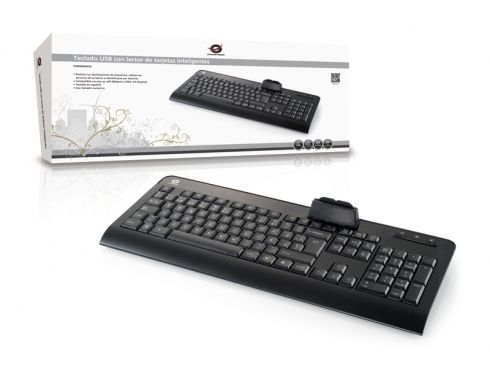 CKBESMARTID - Teclado CONCEPTRONIC Diestro QWERTY USB Lector de Tarjetas Espa�ol Negro (CKBESMARTID)
