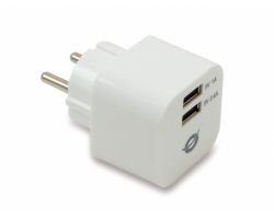 CUSBPWR34A - Cargador de Pared CONCEPTRONIC Smartphone C�mara Digital Tablet GPS 2xUSB 2-0 Blanco (CUSBPWR34A)