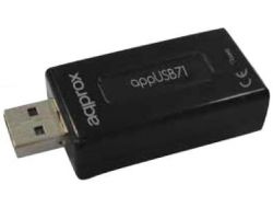 APPUSB71 - Tarjeta de Sonido Approx 7.1 USB 3.5mm Negro (APPUSB71)