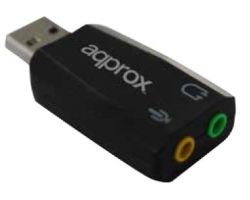 APPUSB51 - Tarjeta de Sonido Approx 5.1 USB 3.5mm Negro (APPUSB51)