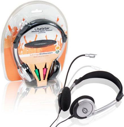 CCHATSTAR2 - Auriculares+Micr�fono CONCEPTRONIC Binaurales 3.5mm Cable 2.5m Negro/Plata (CCHATSTAR2)