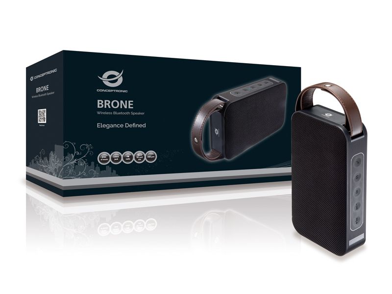 BRONE01B - Altavoz Port�til Est�reo CONCEPTRONIC 10W 3.5mm Entrada Auxiliar Bluetooth 4.2 USB 2.0 mSD Radio FM Micr�fono Asa de Transporte Negro/Bronce (BRONE01B)