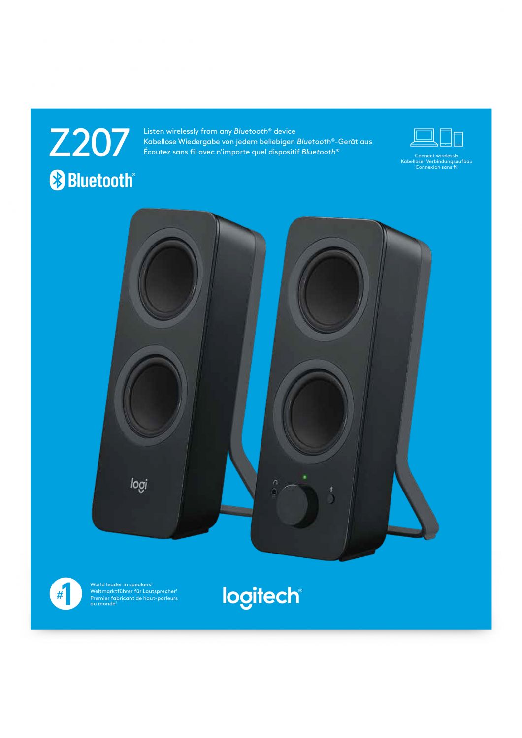 980-001295 - Altavoces LOGITECH Z207 2.0 10w 3.5mm Bluetooth 4.1 Negros (980-001295)