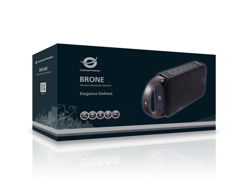 BRONE01B - Altavoz Port�til Est�reo CONCEPTRONIC 10W 3.5mm Entrada Auxiliar Bluetooth 4.2 USB 2.0 mSD Radio FM Micr�fono Asa de Transporte Negro/Bronce (BRONE01B)