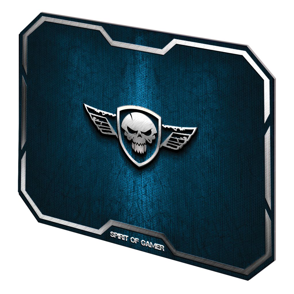 SOG-PAD01MB - Alfombrilla para ratn Spirit of Gamer Winged Skull Negro, Azul  de   juego