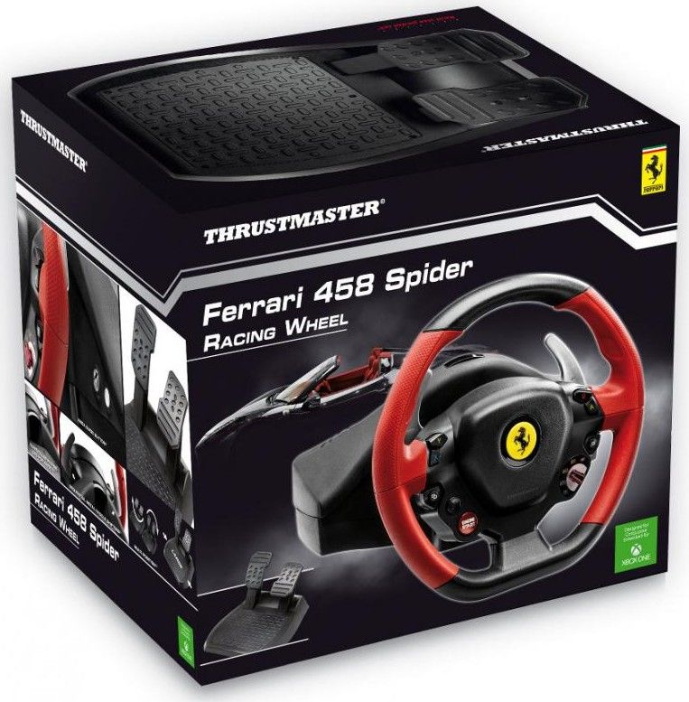 4460105 - Volante+Pedales Thrustmaster Ferrari 458 Spider D-Pad Almbrico Xbox One Negro/Rojo (4460105)