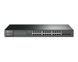 T1600G-28PS - Dispositivo de red TP-LINK 24-Port Gigabit PoE+ Smart Switch  Ethernet (10/100/1000) Negro Energa sobre  (PoE)