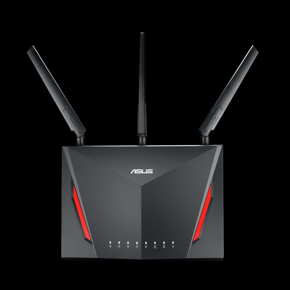 RT-AC86U - Router inalmbrico ASU RT-AC86U router  Doble banda (2,4 GHz / 5 GHz) Gigabit Ethernet Negro