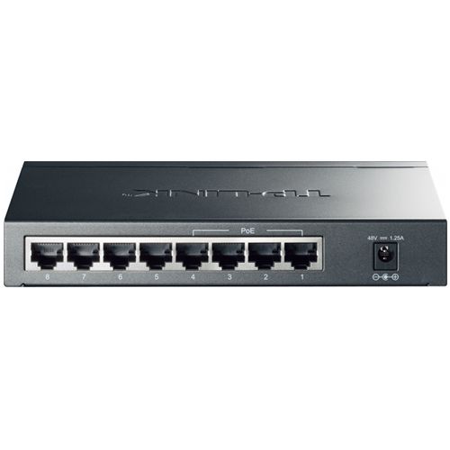 TL-SG1008P - Switch TP-Link 8xRJ45 Gestionado Ethernet GbE PoE 64W Negro (TL-SG1008P)