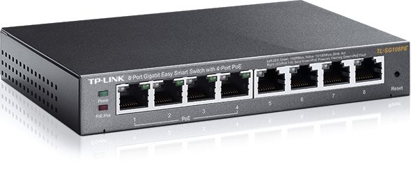 TL-SG108PE - Switch TP-Link 8xRJ45 GbE Gestionado PoE 55W Negro (TL-SG108PE)