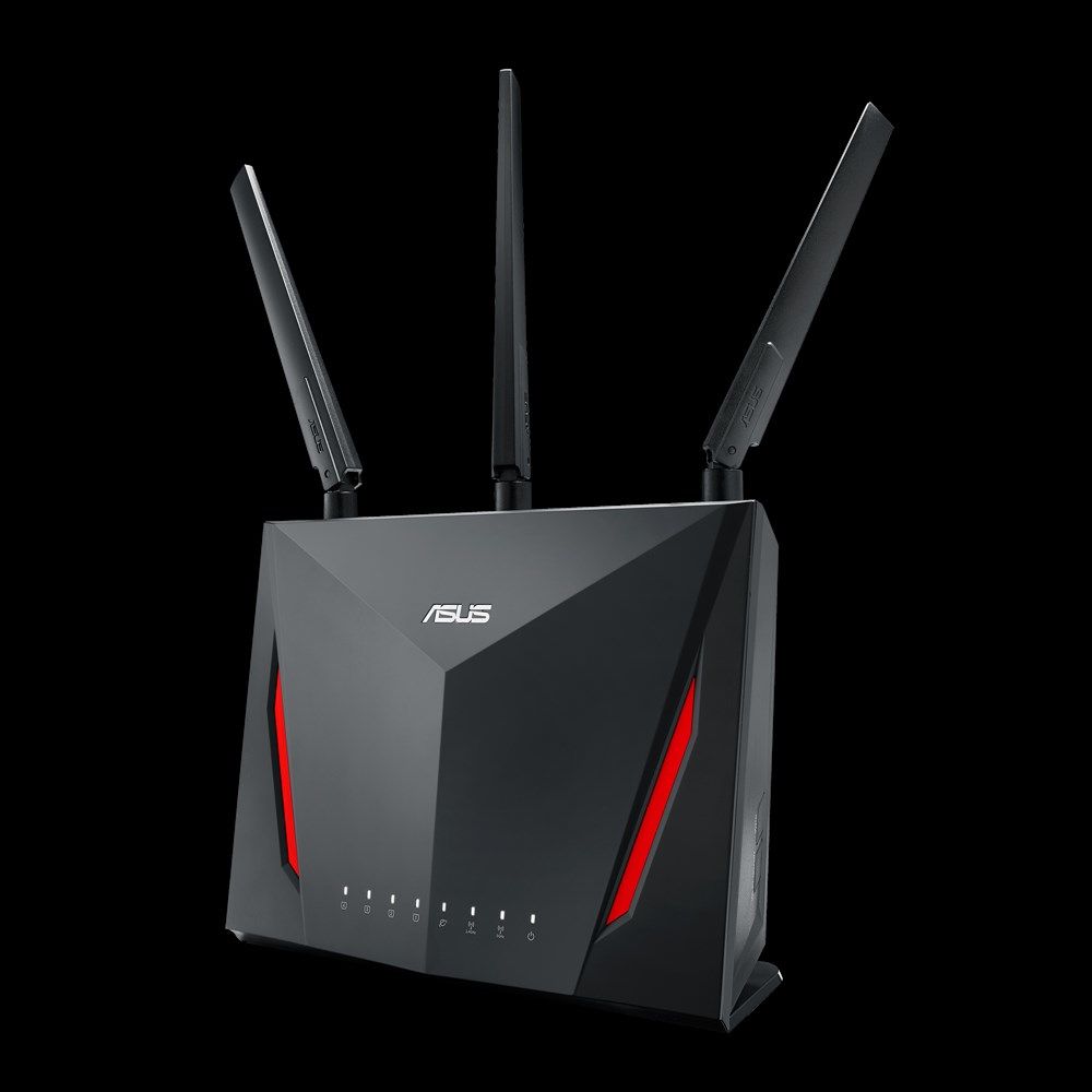 RT-AC86U - Router inalmbrico ASU RT-AC86U router  Doble banda (2,4 GHz / 5 GHz) Gigabit Ethernet Negro