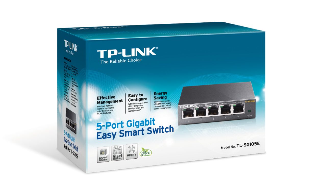 TL-SG105E - Switch TP-Link 5xRJ45 Ethernet GbE Gestionado Negro (TL-SG105E)