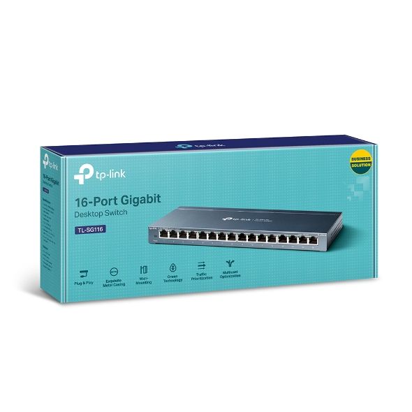 TL-SG116 - Switch TP-Link 16xRJ45 GbE Negro (TL-SG116)
