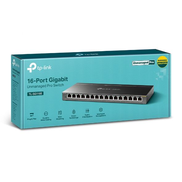 TL-SG116E - Switch TP-Link 16xRJ45 GbE Negro (TL-SG116E)
