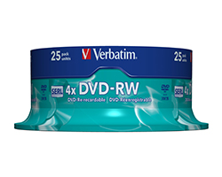 43639 - Dvd en blanco Verbatim DVD-RW Matt Silver 4.7GB  25pieza(s)