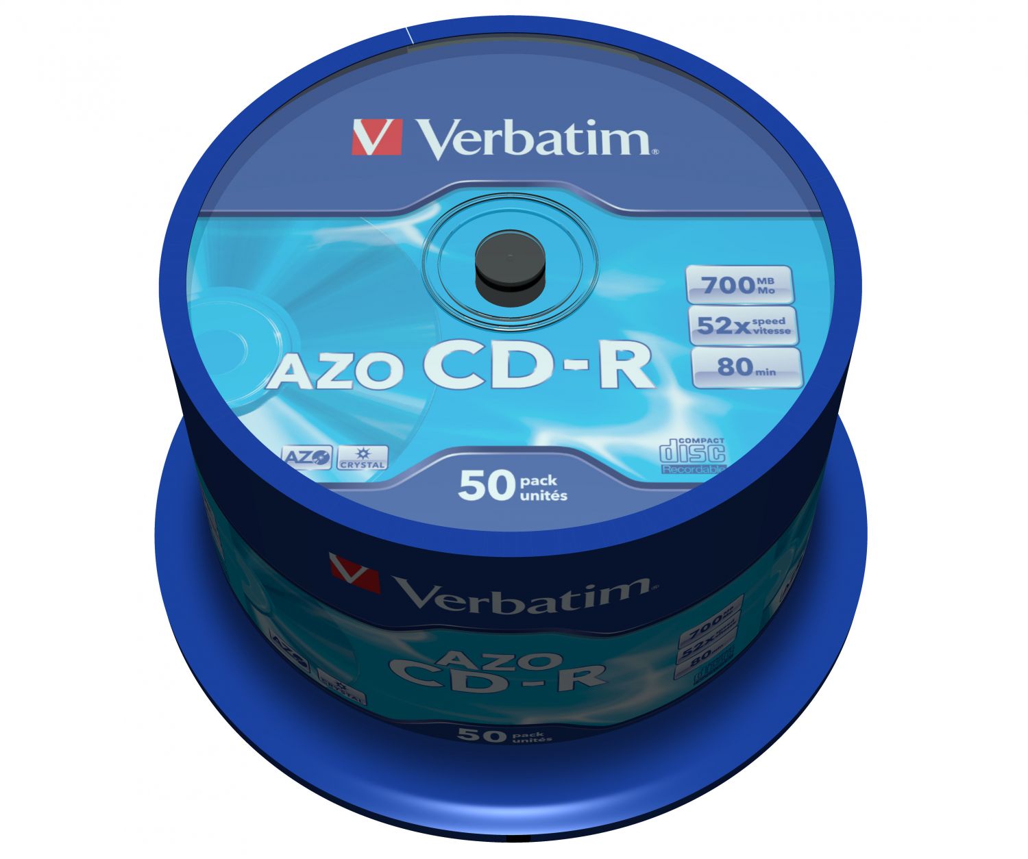 43343 - CD en blanco Verbatim CD-R AZO Crystal