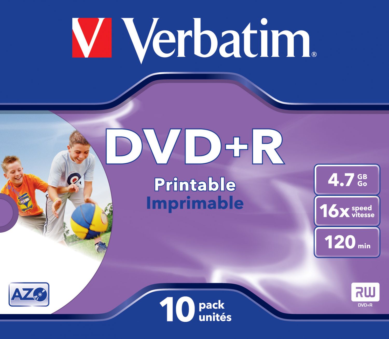 43508 - DVD en blanco Verbatim DVD+R Wide Inkjet Printable ID Brand 4.7GB  10pieza(s)