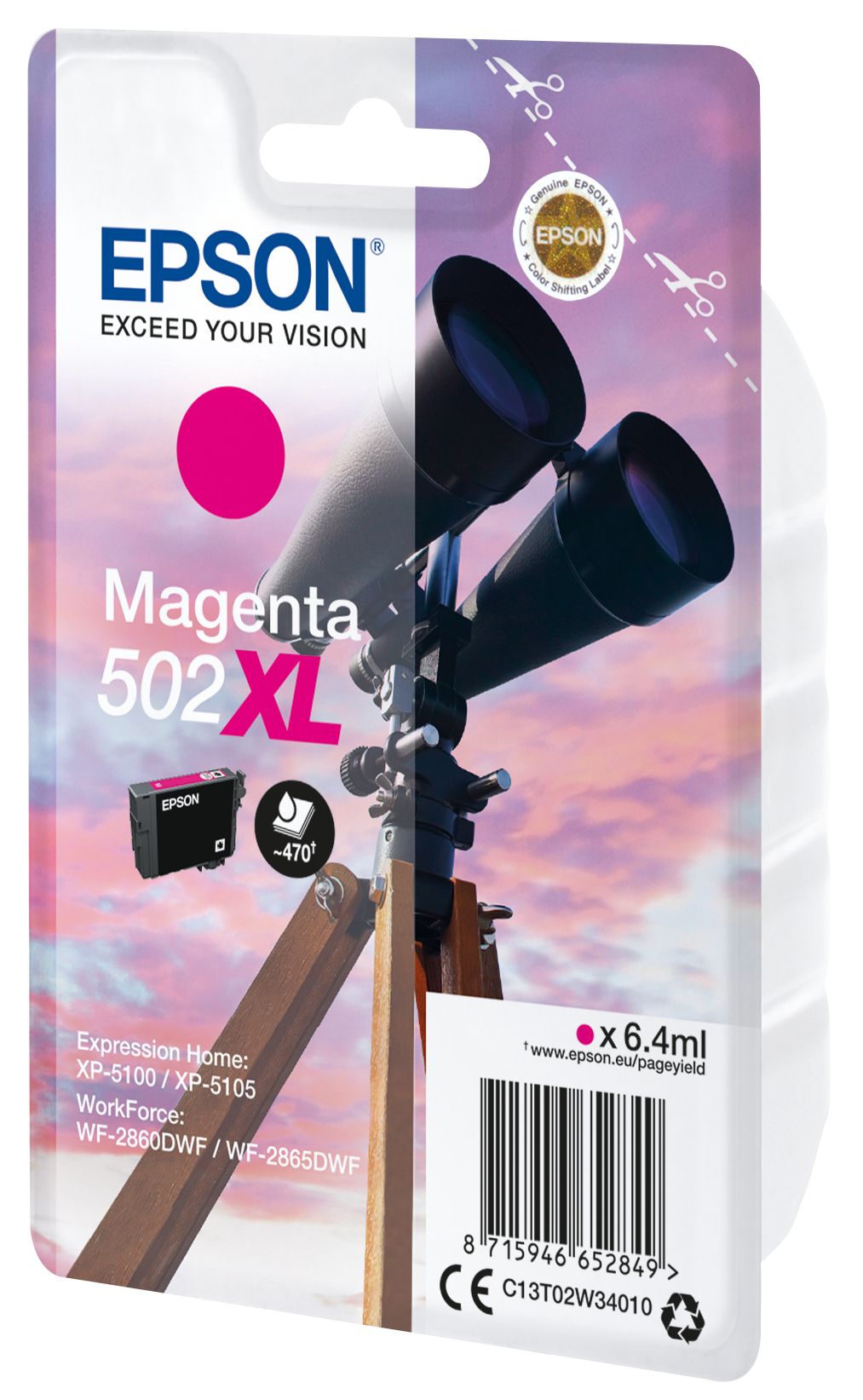 C13T02W34010 - Tinta Epson 502XL Magenta 6.4ml 470 pginas (C13T02W34010)
