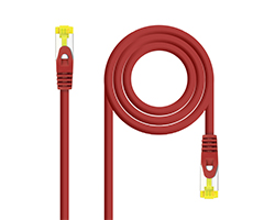 10.20.1903-R - Cable de red Nanocable  de red latiguillo RJ45 LSZH Cat.6A SFTP AWG26, Rojo, 3.0 m