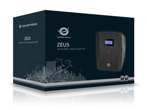 ZEUS 04EM - S.A.I. CONCEPTRONIC 2200VA 1320W 5 Tomas 2xSchuko 1xUSB 2.0 Negra (ZEUS04EM)