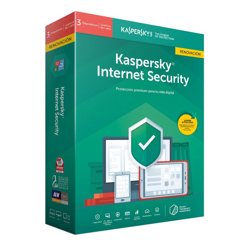 KL1939S5CFR-9 - Seguridad y antiviru Kaspersky Lab Internet Security 2019 Espaol Full license 3licencia(s) 1ao(s)