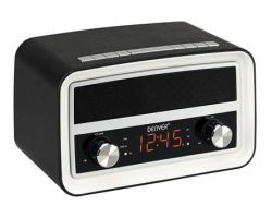 CRB-619BLACK - Radio Denver CRB-619 Reloj Digital Negro, Color blanco , Alarma dual, despertador por radio o beep, Usb para cargar el telefono.