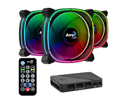 Ventilador AEROCOOL 3x120mm ARGB Hub Negro (ASTRO12PRO)